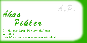 akos pikler business card